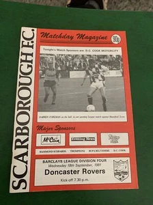 1991 Scarborough V Doncaster English Football/soccer Programme - Picture 1 of 2