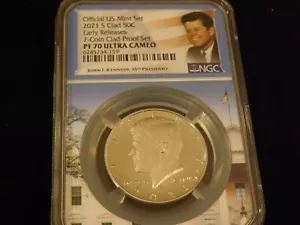 2021-S Half Dollar Early Releases Flag Label NGC PF 70 - Picture 1 of 2