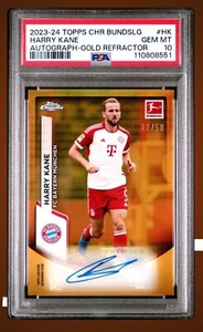 2023-24 Topps Cromo Bundesliga Harry Kane Oro Refractor Automático/50 PSA 10 ¡LEER!! - Imagen 1 de 1
