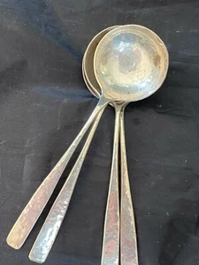 4 Schofield Elizabeth Tudor Hammered Sterling Silver 4 CREAM SOUPS FOR 1 BID - Picture 1 of 2