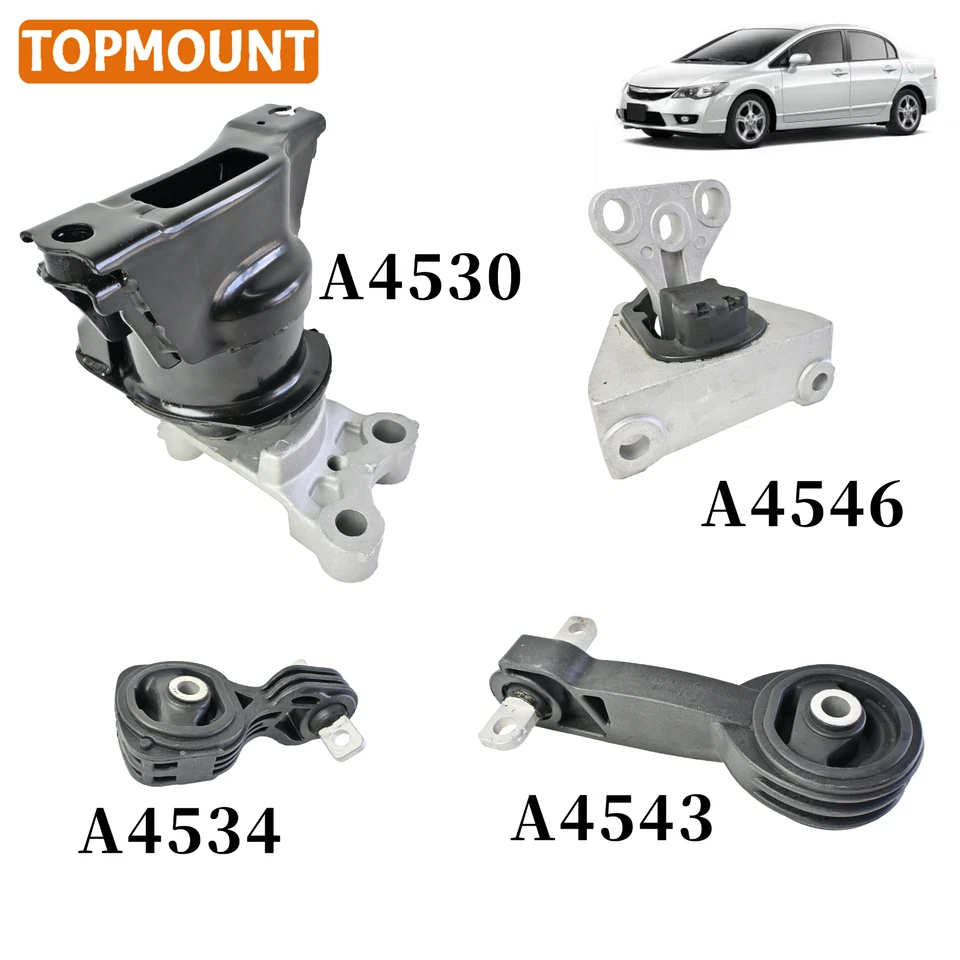 4PCS Engine Motor & Trans Mount for 2006-2010 Honda Civic 1.8L Auto Trans - Imagem 1 de 4