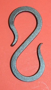 S-Hook Hanger, Lighting Chain Link, Wrought Iron,1/4" sq. bar, 3 1/2" long  - Picture 1 of 12