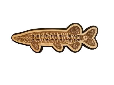Wood Laser Carved Cribbage Board Game Muskie Fish D&D Custom Laser Designs - Image 1 of 4
