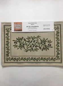 Emme Tapestry 4 Placemats OLIVE BRANCH Jacquard Gobelin Style Portugal NWT - Picture 1 of 9
