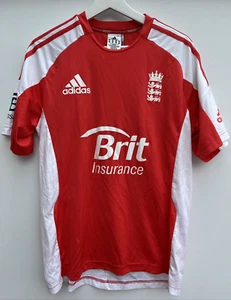 England 2011 Cricket Shirt Adidas Orange Short Sleeve Mens Medium M - Picture 1 of 10