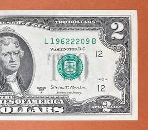 September 22, 1962 L 19622209 B Birthday Note in Y/D/M Format $2 Two Dollar Bill - Picture 1 of 3