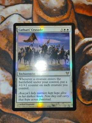 NM FOIL Cathars' CrusadeAvacyn AVR Restored MTG Magic the Gathering 1st Edition - Image 1 of 2