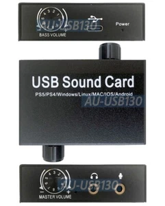 External USB Sound Card W/ Volume Control Bass Control For PC PS4 PS5 Android OS - Picture 1 of 6