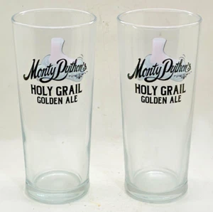 PAIR OF MONTY PYTHON'S HOLY GRAIL PINT GLASSES TWO 2 PUB HOME BAR BLACK SHEEP - Picture 1 of 4