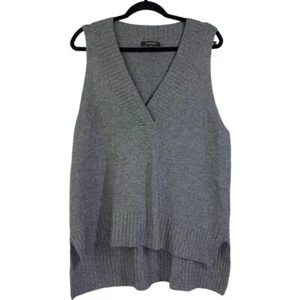 ACROBAT Vest Oversized V-Neck High Low Wool Cashmere Blend Cozy Sweater - XSMALL - Picture 1 of 13