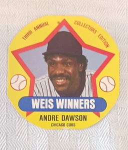 Rare 1989 MLB Baseball WEIS WINNERS Disc Card MSA #14 ANDRE DAWSON HOF Cubs - Picture 1 of 2