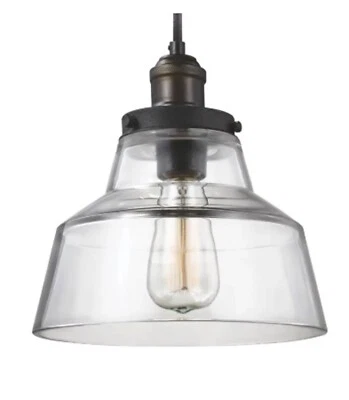 Feiss Baskin P1348PAGB/DWZ 10 Inch Mini Pendant by Generation Lighting ~ Dome - Image 1 of 4