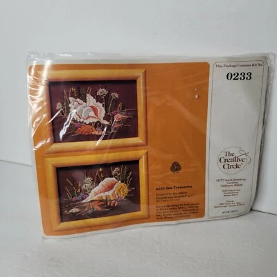 VTG 1983 Sea Treasures 0233 The Creative Circle Needlepoint Kit  5 x 7" - Image 1 of 4