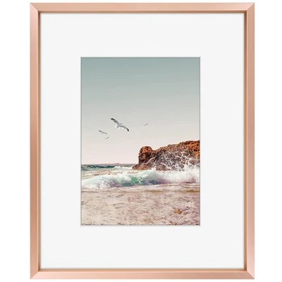 , 8x10 Metal Picture Frame with Mat for 5x7 Picture & Real Glass, Aluminum Ph... - Image 1 of 4