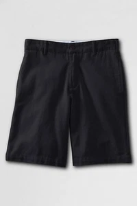 LANDS END Black School Uniform Plain Front Blended Chino Shorts Boys 18 NEW - Picture 1 of 5