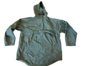 Vintage L.L. Bean Outdoors Lightweight Hooded Pullover Windbreaker Green Women L - Picture 1 of 5