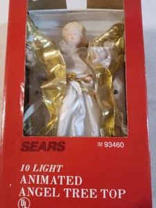 VTG Sears 10 light animated Angel tree topper #93460 in the box works great - Picture 1 of 10