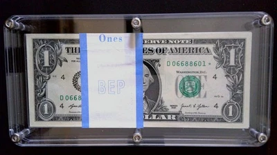 2021 Full Pack of 100 $1 Star Notes  Sequential Cleavland Ohio D06688601* - Image 1 of 4