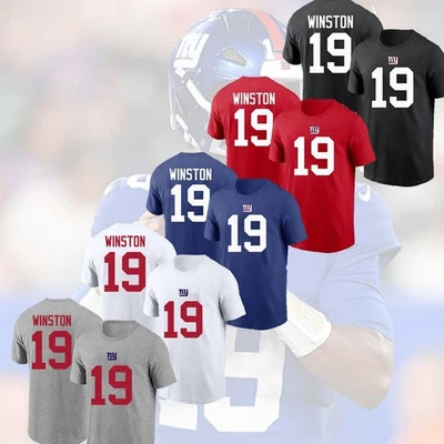 🔥Jameis Winston #19 New York Player 2025 Nome e Número Fan Gear Team Apparel - Imagem 1 de 4