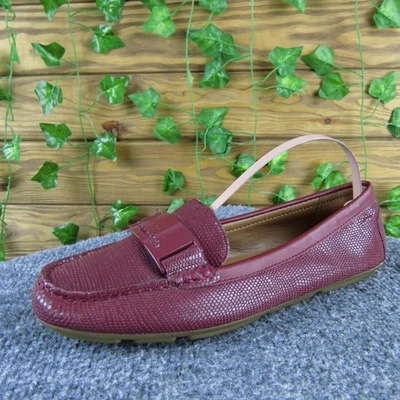 Calvin Klein Lisette Women 6.5 Red Leather Loafers Slip-On Comfort Driving Flat - Image 1 of 4