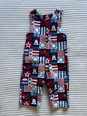 Traje de mameluco vintage Healthtex años 80 talla 18 meses rojo/blanco/azul Foto 1 de 2