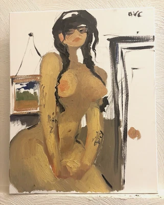 Figura Boudoir Retrato Cubismo Disney Pintura al Óleo 16x20 Lienzo Original Firmado Foto 1 de 3