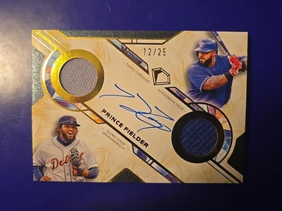 2025 Topps Diamond Icons Prince Fielder DUAL TEAM JERSEY AUTO RELIC /25 - Image 1 of 2