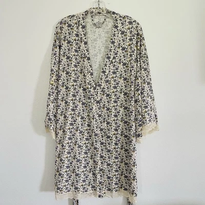 EUC ThirdLove Wonderknit Kimono Lace Robe Floral Purple Loungewear Sexy Size 1X - Image 1 of 4