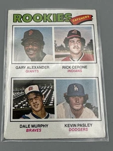 Tarjeta de béisbol 1977 Topps #476 Rookie Catchers Dale Murphy RC Atlanta Braves - Imagen 1 de 2