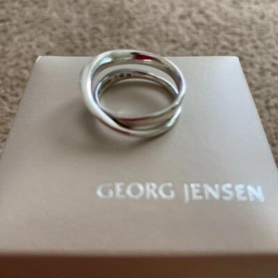 Georg Jensen Sterling Ring # 369 Modern Silver Möbius Vivianna Torun US5.25 Foto 1 de 4