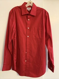 Croft & Barrow Men’s Classic Fit Red Button Down Shirt Easy Care 15 1/2 34/35 - Picture 1 of 4