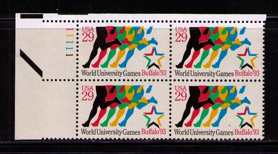 US USA Sc# 2748 MNH FVF PL# BLOCK World University Games Buffalo 93 Runner Sport - Image 1 of 1
