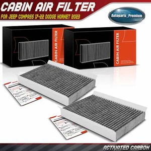 2Pcs Activated Carbon Cabin Air Filter for Jeep Compass17-22 Renegade Fiat 500L - Picture 1 of 10