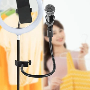 Adjustable Gooseneck Microphone Stand with Desk Clamp Fit for Radio Broadcasting - Picture 1 of 15