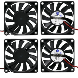 2/4X DC5V/12V/24V 7015 Mini Lüfter PC Computer Gehäuse Drucker 2-Pin 70x70x15mm - Afbeelding 1 van 13