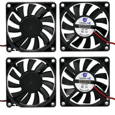 2/4x DC5V/12V/24V 7015 Mini Lüfter PC Computer Gehäuse Drucker 2-Pin 70x70x15mm  - Bild 1 von 4