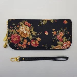 Pretty Floral Purse with zipped compartment for coins wallet notes clutch style - Picture 1 of 3