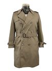London Fog Maincoats Trench Coat Khaki Double Breasted Removable Lining Mens 40R