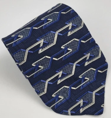 Louis Roth шелковый галстук синий серый белый геометрический мужчин галстук США короткие 55 x 3,75 - Изображение 1 из 4