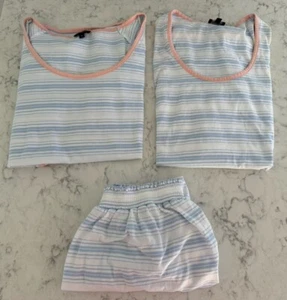 Cosabella Lounge Florida Stripe Blue/Pink Long Sleeve, Tank Top, & Shorts M (3) - Picture 1 of 11