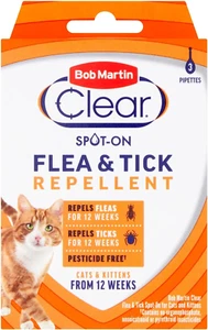 Clear Flea and Tick Spot on for Cats Kittens from 12 Weeks (12 weeks Treatment) - Picture 1 of 5