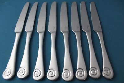 8 Dinner Knives Solid Robert Welch AMMONITE SATIN Stainless Vietnam NEW 9 7/8" - Image 1 of 4