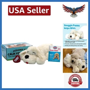 Calming Snuggle Puppy Toy with Real-Feel Heartbeat - Golden Dog Comfort Solution - Picture 1 of 11