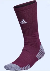 ADIDAS 5 Star Max Cushioned Burgundy Team Crew Sport Socks Mens Sz M Fits 6.5-9 - Picture 1 of 6