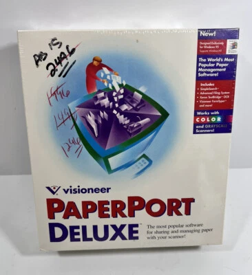 Vintage 1997 NOS PaperPort Deluxe by Visioneer Inc Windows 95 NT Factory Sealed - Image 1 of 4