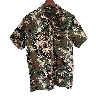 Snoop Dogg Dogg Supply Men Shirt Short Sleeve Button Down M Minecraft Camouflage - Image 1 of 4