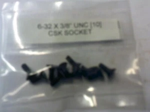TORNILLOS CONTRAHUNDIDOS ALLEN / SOCKET 6-32"" X 3/8"" UNC X 10 - Imagen 1 de 1