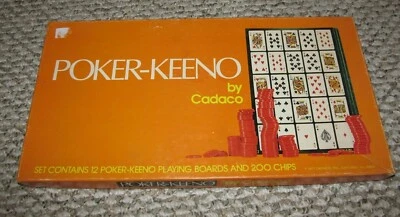 VINTAGE 1977 CADACO POKER-KEENO NO 340 COMPLETE w/12 CARDS + 200 CHIPS - Image 1 of 4