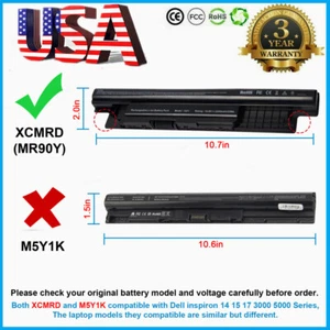 Battery for Dell Inspiron 3421 5421 15-3521 5521 3721 MR90Y XCMRD 2700mAh 14.8V - Picture 1 of 10