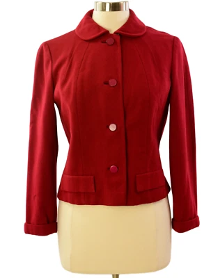 50s Vintage Betty Rose Fitted Wool Blazer Embroidered Peplum Jacket Size S Women - Image 1 of 4